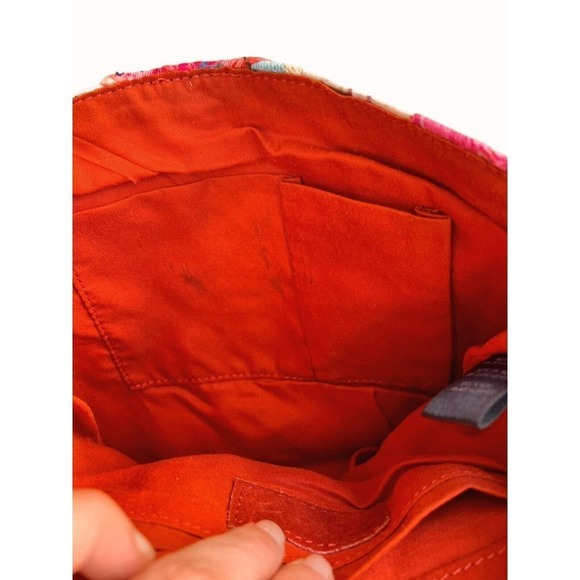 RAJ Red‎ Suede Crossbody Purse Kantha Mirrored Coins Anthropologie - Picture 6 of 10